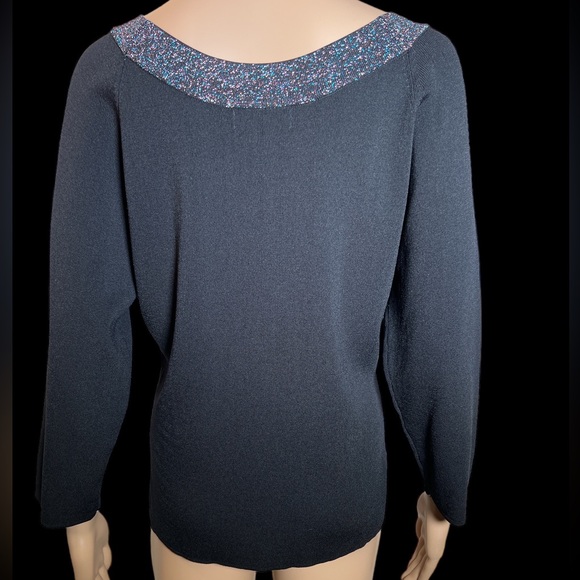 METHODE - Sequin Heart Black L/S Knit Top- Size XL - Picture 3 of 5